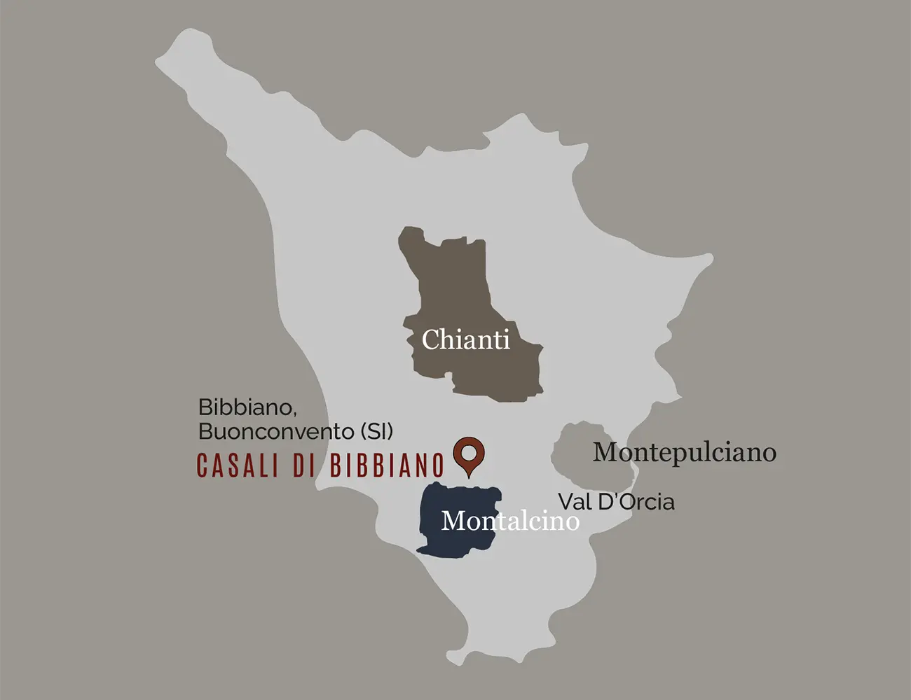 Mappa regionale dei vini Casali
